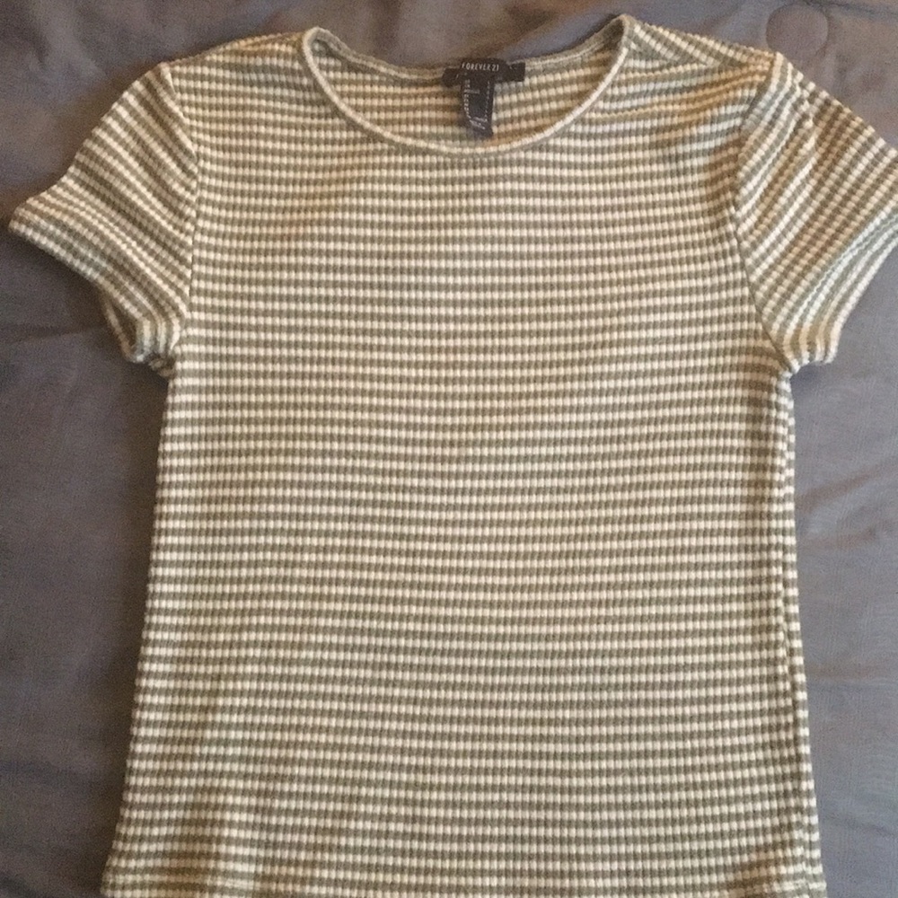Forever 21 Olive Green & White Shirt